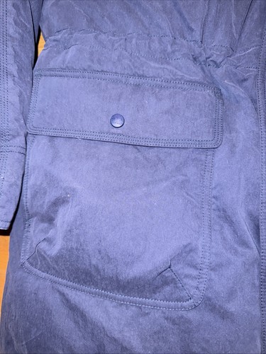 Vintage L.L. Bean Mens Goose Down Parka Navy Coat Fur Hood Size Large Tall - Picture 5 of 10