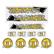 1986 GT BMX PRO Performer - Yellow and Black on Clear - decal set