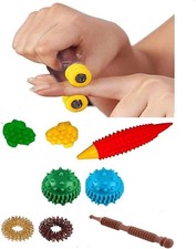 Acupressure Finger Massager Combo Kit Sujok Ring Sujok Power Ball Thumbs Wooden