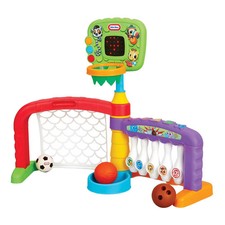 Little Tikes Learn and Play 3-in-1 Sports Zone 75 Sounds Adjustable Hoop