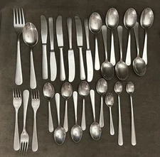 28 Lot GENSE FACETTE 18-8 Stainless Sweden Flatware Vintage As Is 1 Gustav MCM