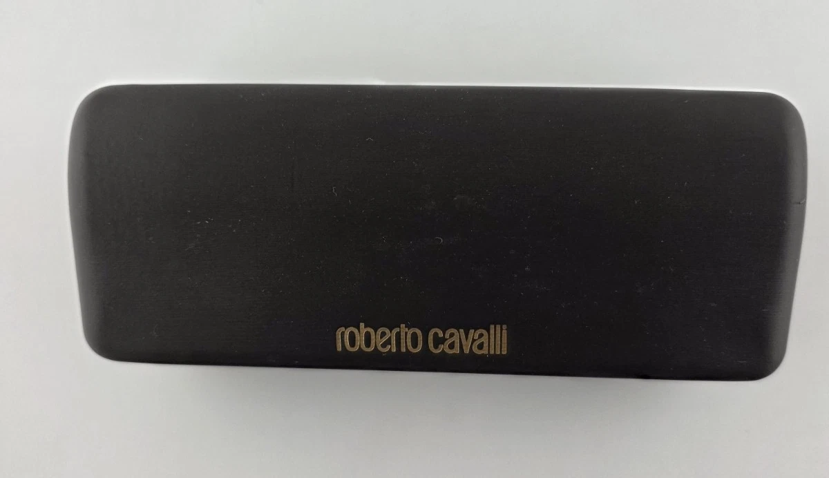 ROBERTO CAVALLI Sunglasses Case Womens OS Cream Leather Hard Shell Logo Firenze Roberto Cavalli Eyeglass Cases & Storage for sale | eBay main image 2