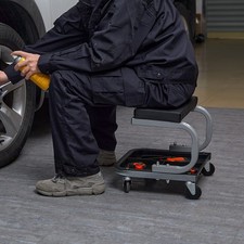 Mechanics Garage Stool 250 LBS, Mechanic Creeper Seat w/ Under Car Tool Tray