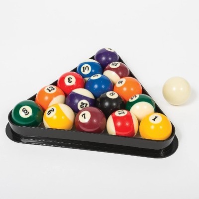 Classic Sport Official Size Billiard Pool Set with Cue Ball and Triangle Rack