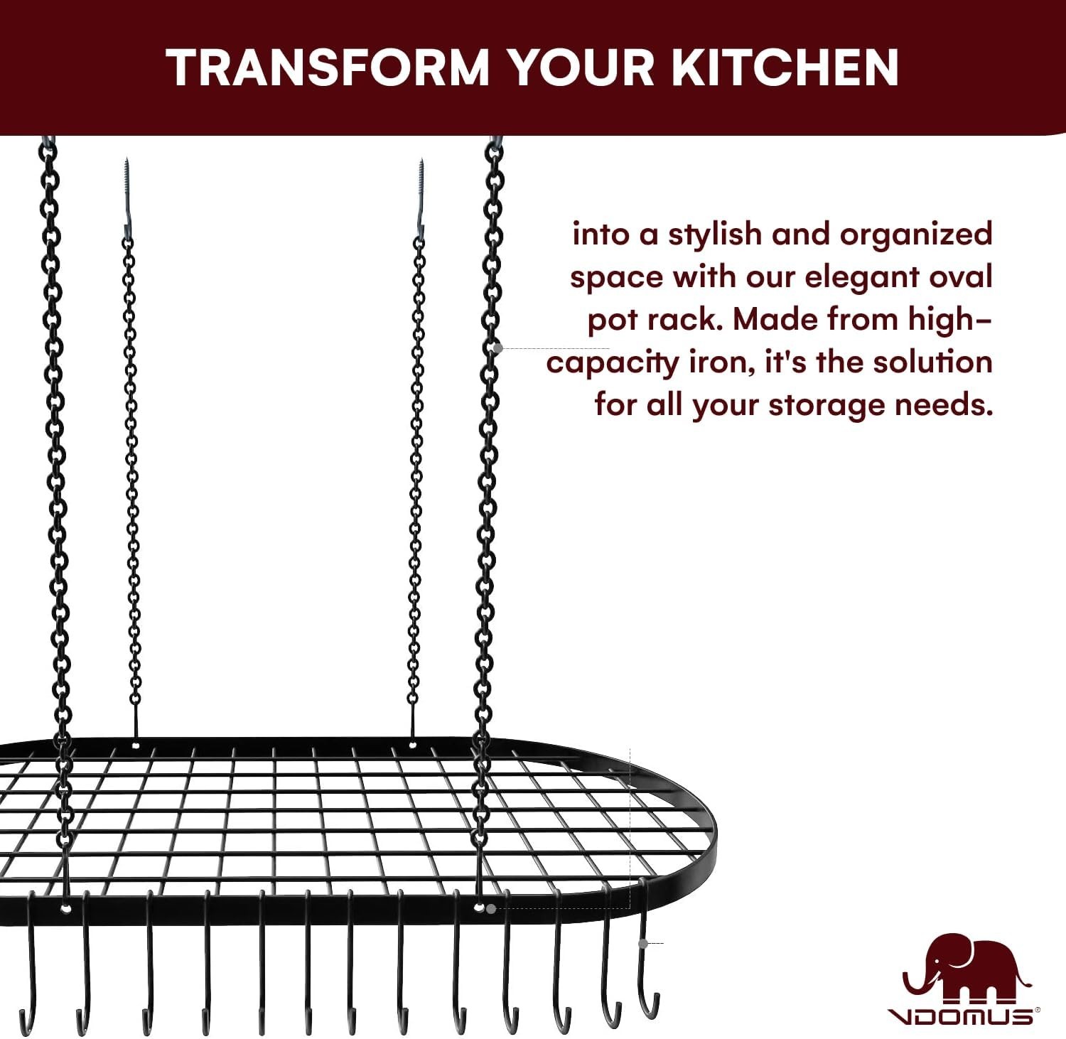 Space-Saving Cookware Organizer - Elegant Black Rack