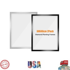 Elegant Silver  Black Magnetic Frames for Photos and Diamond Painting 2-Pack