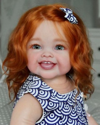28in Finished Cute Reborn Baby Doll Rooted Hair Tongue Toddler Lifelike Toy Gift