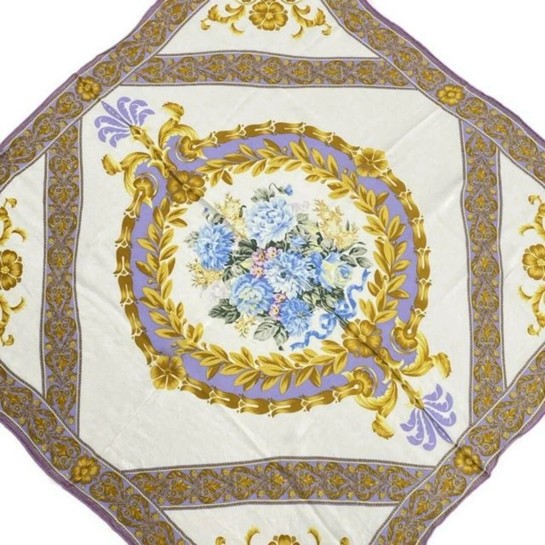 Foulard Dior/Christiandior   jaune violet motif multi fleurs