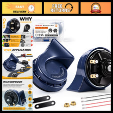 12V Dual Tone Car Horn Kit - 130dB Loud, Water-Resistant Snail Horn for Vehicles