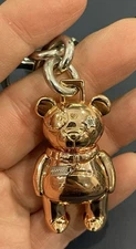 Coach Teddy Bear Gold Tone Silver Tone Keychain Bag Purse Charm Star COACH NY