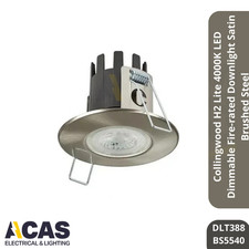 Collingwood H2 Lite 4000K LED Fire Rated Dimmable Downlight Satin Brushed Steel