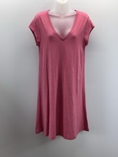 Gap Hot Pink V-neck Oversized T-Shirt Dress Women’s Size Small