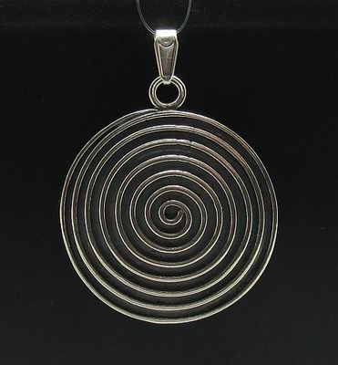 Genuine Sterling Silver Pendant Spiral Solid Hallmarked 925 Handmade