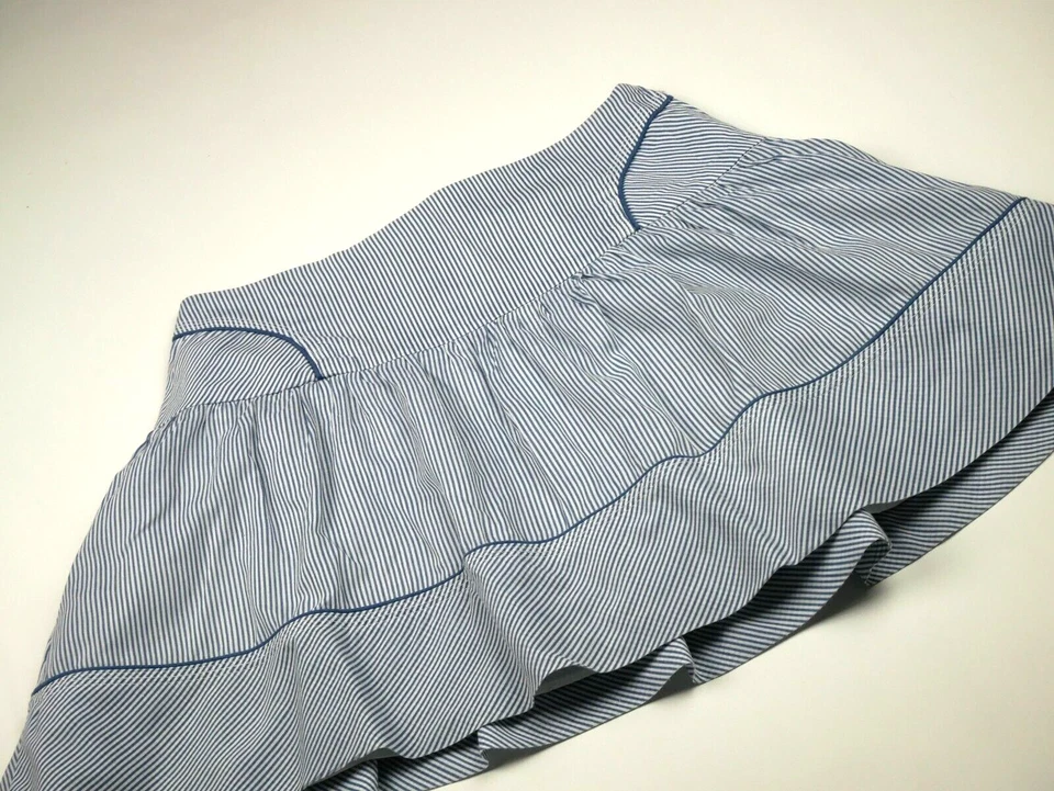 NAF NAF Azul Blanco Rayas Años 2000 Y2k Mini Patrón Completo Verano Falda Pequeña 10 Foto 3 de 4