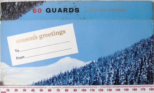 Vintage Carreras Guards Christmas Sleeve For 60 Cigarettes C1970s - Picture 2 of 2