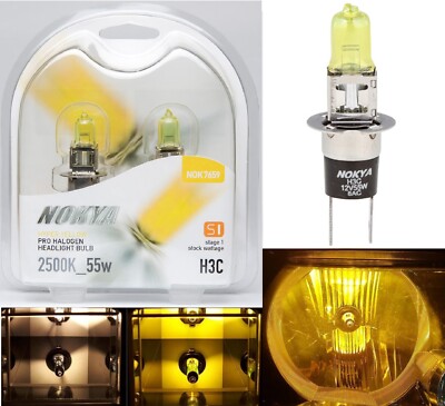 Nokya 2500K Yellow H3C 64146BC Nok7659 55W Two Bulbs Fog Light Replacement Stock