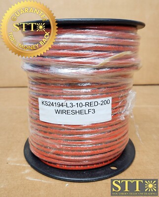 KS24194-L3-10-RED-200 TELCOFLEX 56968302 PWR CABLE 10 AWG 600 VOLT RED 200' NEW