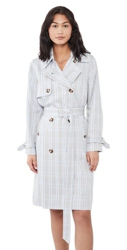NWOT Club Monaco The Plaid Everywear Trench Coat size XS/TP - Picture 10 of 10