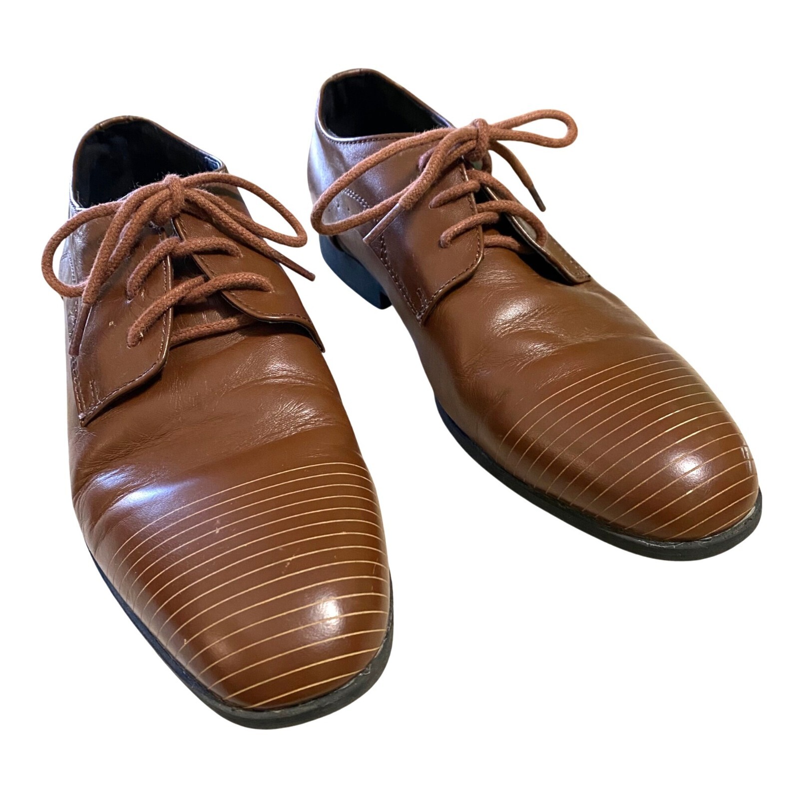 SAOLA Scarpa derby uomo Kenneth Cole linea dritta cognac taglia 6 lacci business accademia