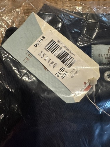 Class Club Boy's Polo Shirts Size 10/12 Modern Fit Navy School Uniform New NWT - Picture 2 of 4