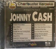 CHARTBUSTER KARAOKE CD G CDG JOHNNY CASH 15 SONG CBA9074 MAN IN BLACK  MORE