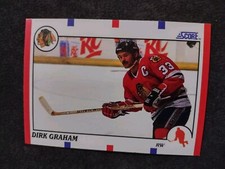1990 Score American Hockey Card #17 Dirk Graham   Chicago Blackhawks