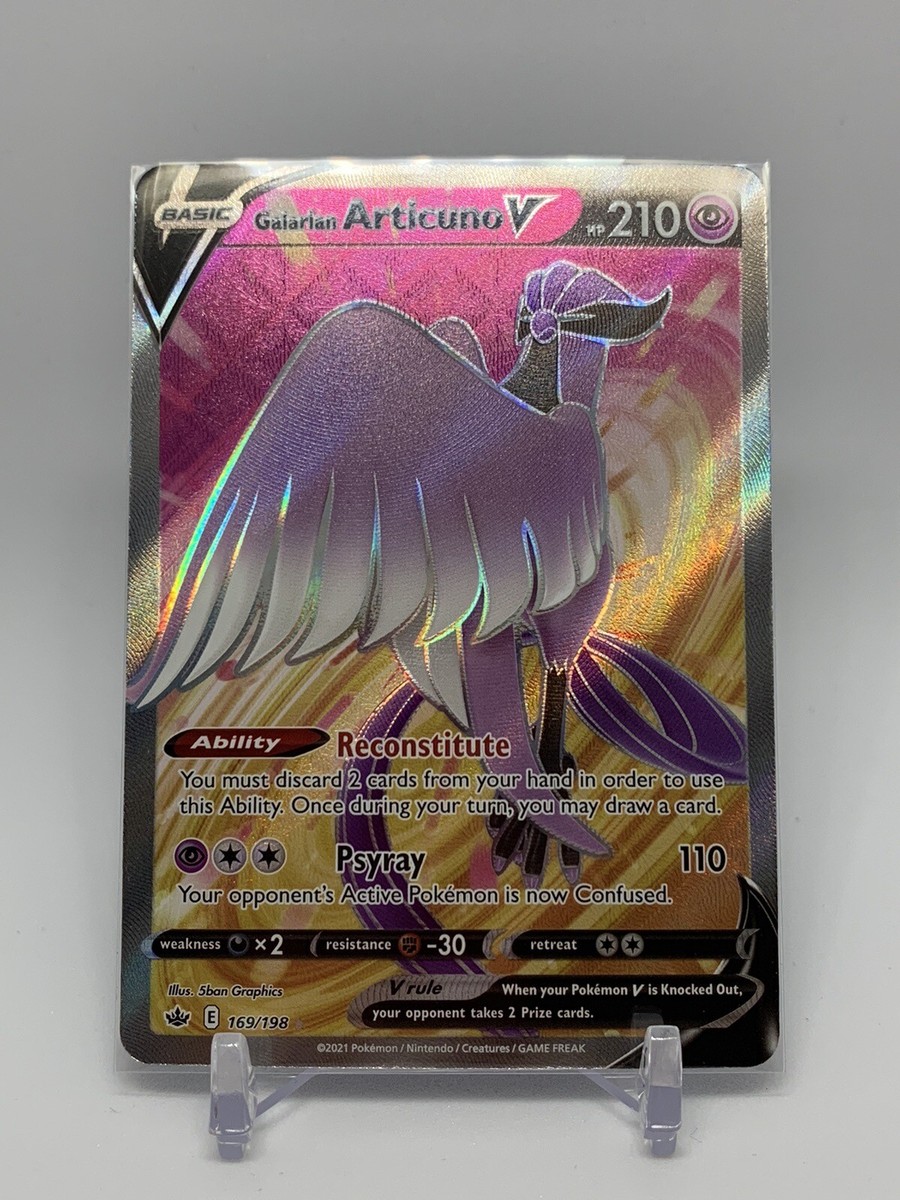 Pokmon TCG Galarian Articuno V Chilling Reign 169/198 Holo Full Art