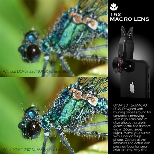 DOFLY Universal 0.45X Wide Angle Lens 120º+ 15X Macro Lens, 2 in 1 Professional - 第 6/9 張圖片