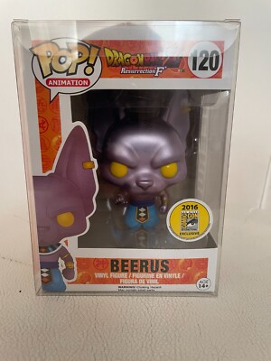 EXCLUSIVE SDCC 2016 METALLIC FUNKO POP BEERUS #120 DRAGON BALL 