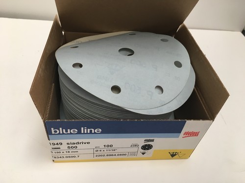 New Round sanding discs sia blue line 500 grit box of 100, 150 x 18 mm 6 x 11/1" - Picture 2 of 3