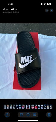 Nike Benassi Just Do It Sandals for Men, Size 13 - Black
