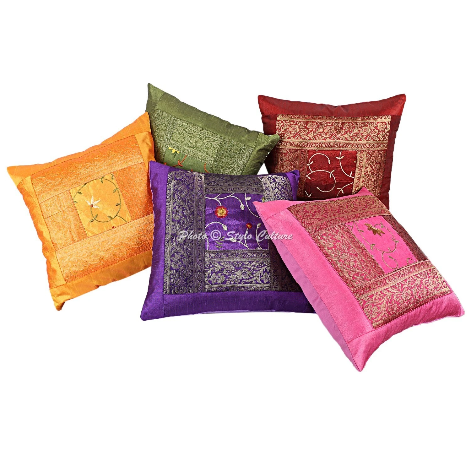 Handwoven Home Decor Cushion Boho Embroidered Throw Pillow Cover Case Meditation