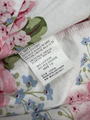 Girls Eleanor Rose Heather Dress Pink Roses Size 7-8 | eBay