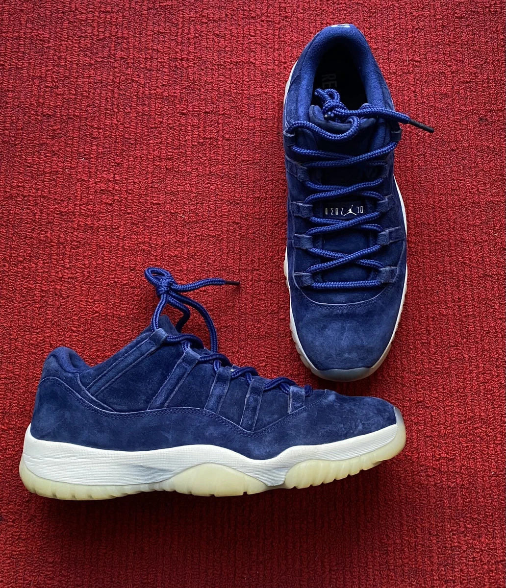 Jordan 11 Retro Low Derek Jeter Blue Suede Size 12