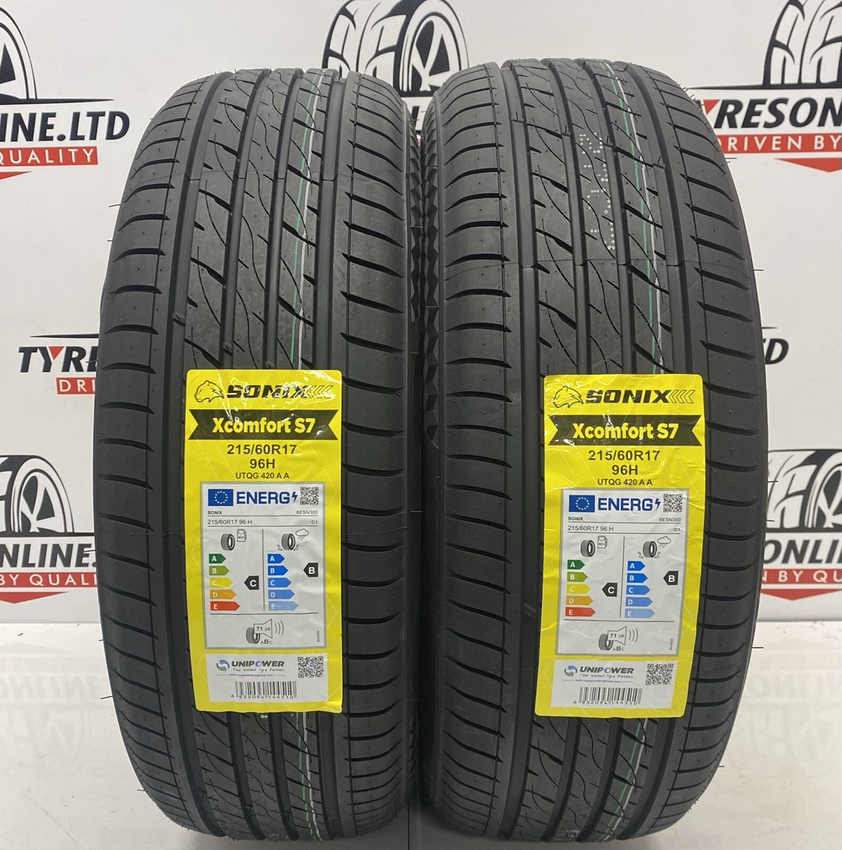 2 X 215 60 17 SONIX X-COMFORT 215/60R17 96H BRAND NEW TYRES C B