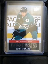 2021-22 UD Series 1 Debut Dates Card DD-2 John Leonard San Jose Sharks (SP)