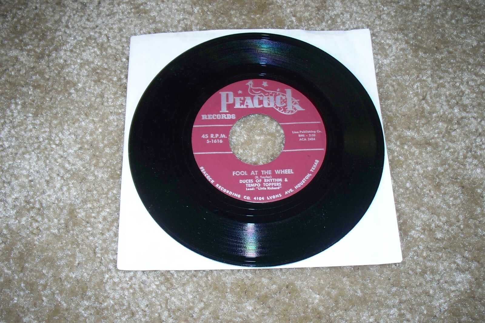 DUCES OF RHYTHM(LITTLE RICHARD)-FOOL AT THE WHEEL/AINT THAT GOOD NEWS ...