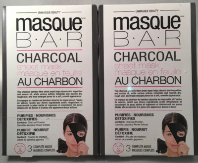 2 Boxes-MASQUE BAR CHARCOAL AU CHARBON SHEET MASK  - (6 Total Masks)
