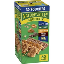 Nature Valley Crunchy Granola Bars Variety Pack Oats Honey Peanut Butter Choc...