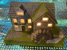 Vintage 1983 Converted Byron Molds Ceramic Christmas Village Riverside Mill