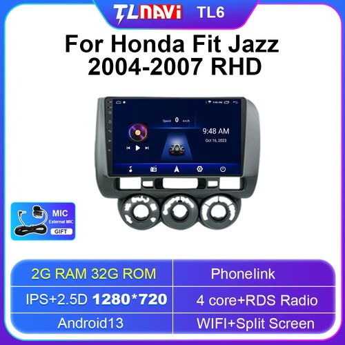 Android Auto Player GPS Car Stereo Radio For Honda Fit Jazz Manual A/C 2004-2007 - Picture 33 of 40