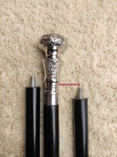 Solid brass Silver Finished Handle Handmade Wooden Walking Stick Vintage Gift