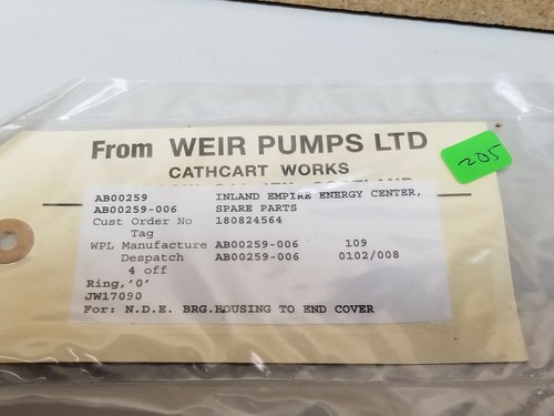 New Weir Pumps O'ring Oring Kit BRG AB00259 - Picture 2 of 2