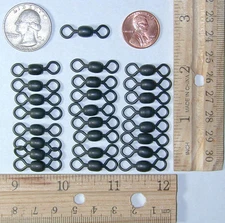 100 2/0 Crane Barrel Swivels Black Color 165 LB / 75KG Test Brass