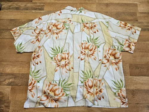 TOMMY BAHAMA men's 2XL XXL YELLOW FLORAL 100% SILK SHIRT - Picture 6 of 6