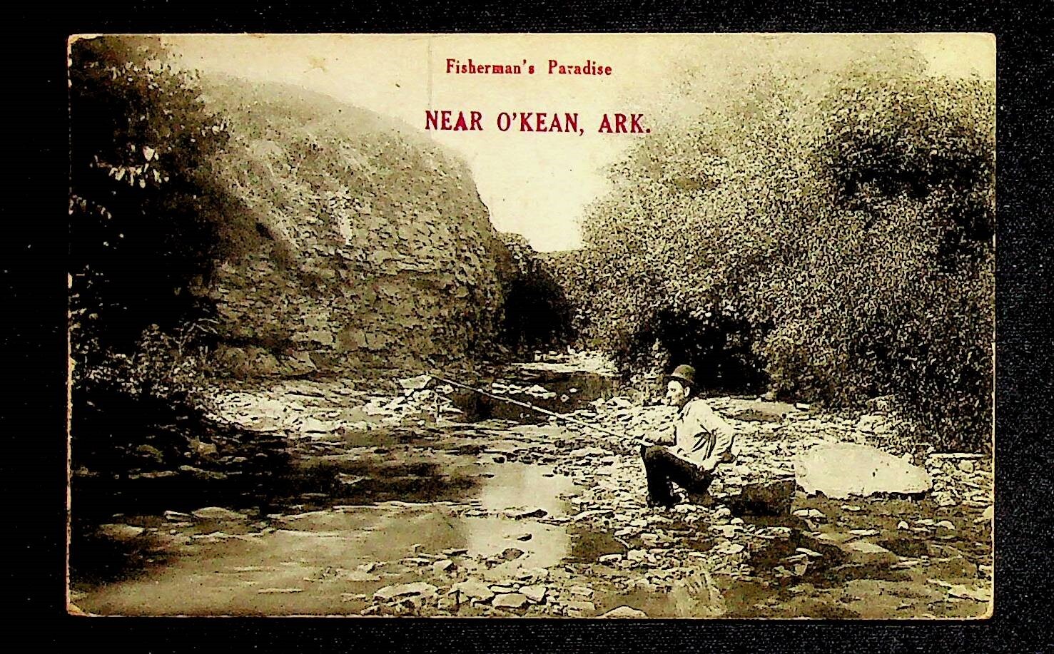 Fisherman's Paradise Near O'Kean Arkansas Vintage Photo Postcard 1913