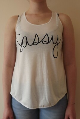 SASSY White Tshirt Vest Tank Top Hibster Swag Yolo Dope t-shirt
