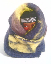 SKOOKUM BABY~WRAPPED IN BLANKET~3 1/2 inch Tall~DOLL~VINTAGE~Early 1900s