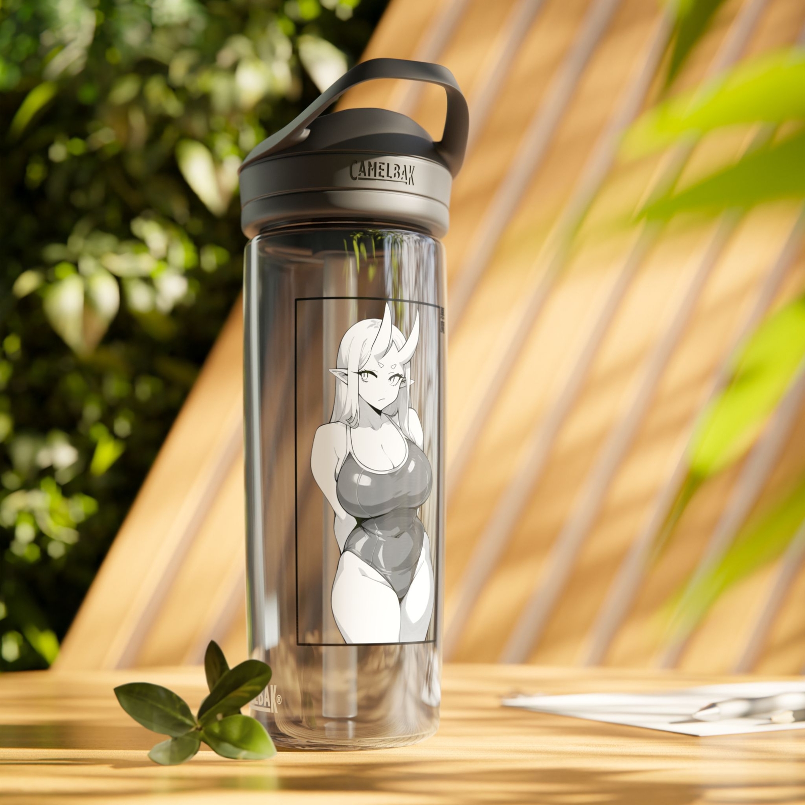 Swimsuit Demon - Lewd Ecchi Waifu Anime Bottle - 20oz-image