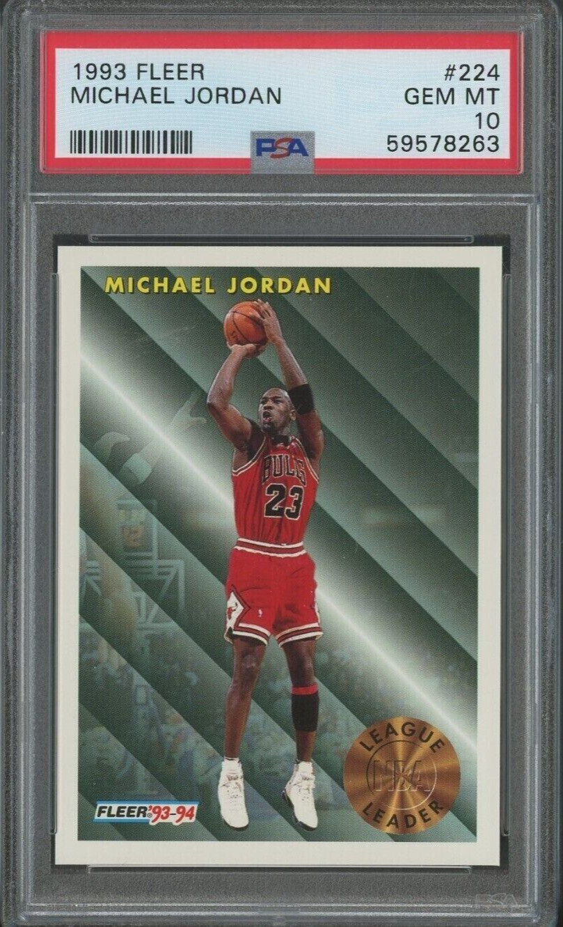 1993 Fleer MICHAEL JORDAN #224 League Leader PSA 10 GEM MINT